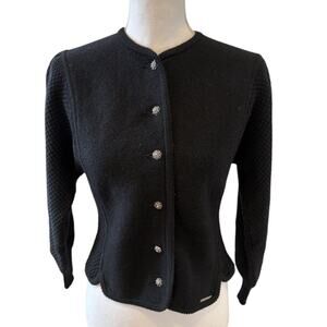 Geiger Boiled Wool Puff Sleeve Short Jacket Black 38